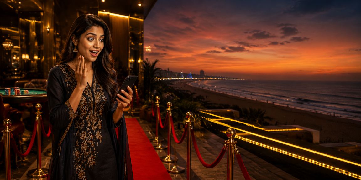 Players enjoying a game of Teen Patti at a vibrant Indian casino table