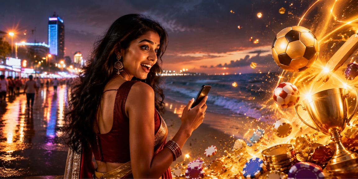 Live casino dealer hosting a game in a stylish Indian casino studio